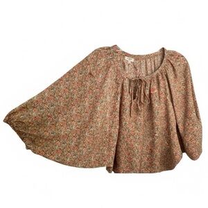 UMGEE Size Medium Floral Print Batwing Sleeve Polyester Bohemian Blouse NEW
